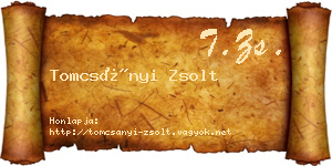 Tomcsányi Zsolt névjegykártya